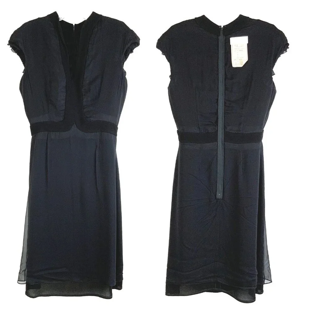 Vintage Badgley Mischka Black Tiered Ruffle Cocktail Party Dress Size 6 - Picture 14 of 16